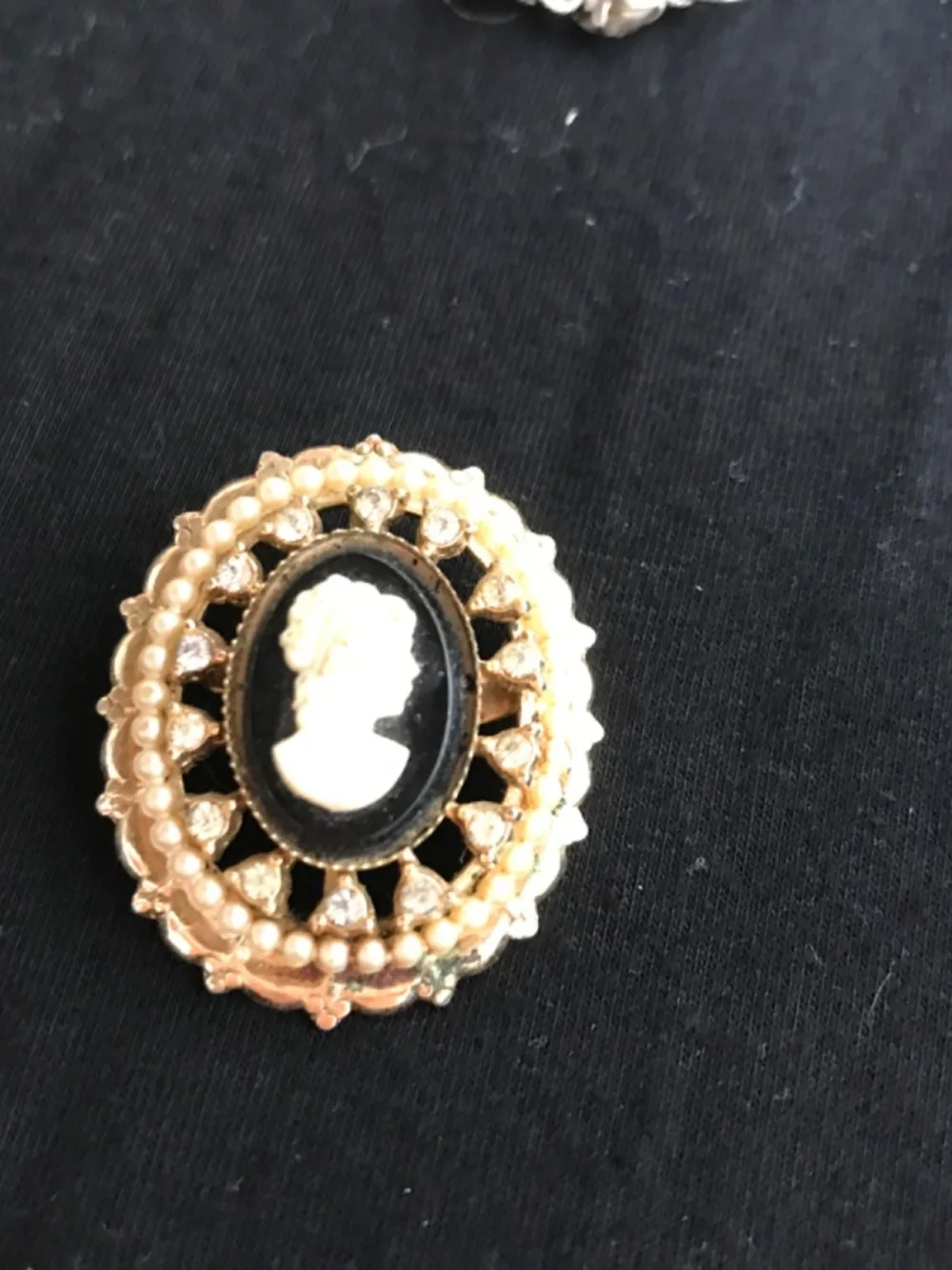 Antique Coro Cameo Brooch